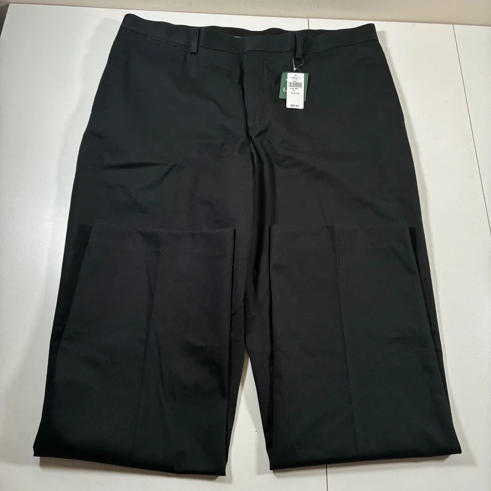 NEW L.L.Bean Dress Chino 40x34 Black Classic Fit Wrinkle Free Cotton 262551
